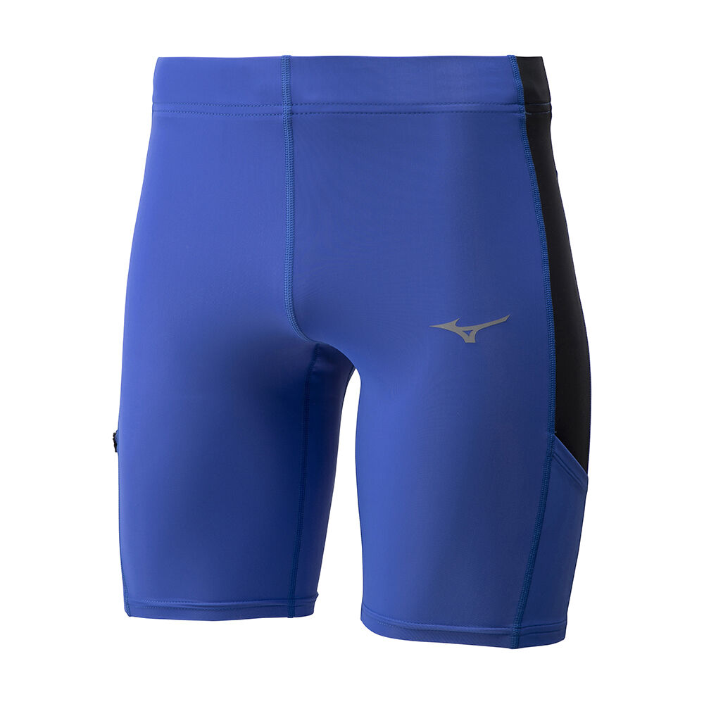 Leggings Mizuno Running Core Mid - Homem - Azuis - RVSWX7956